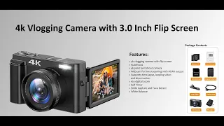 Quality Vlogging 4K Digital Camera with Flip Screen
