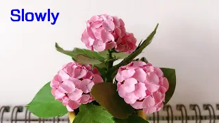 ABC TV | How To Make Miniature Hydrangea Paper Flower With Shape Punch (Slowly) - Craft Tutorial