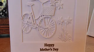Mother's Day Clean and simple white on white (Monochromatic) card #cardmakingtutorial #cards