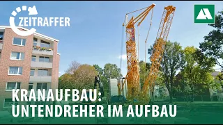 Kranaufbau Minsbekweg im Zeitraffer