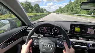 Audi A4 (2022) Avant Quattro 40 TDI on German Autobahn ( German Highway )