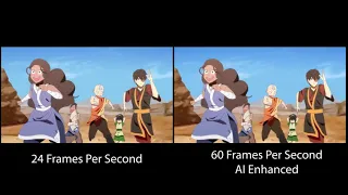Avatar The Last Airbender AI Enhanced to 60 FPS Comparison