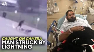 Man collapses instantly when hit by lightning