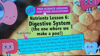 Nutrients Lesson 6: Make a Poo! (‘The Digestive System’)