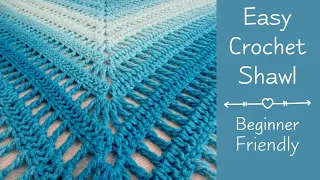 Easy Crochet Shawl For Beginners | Easy Crochet Shawl Beginning To End |