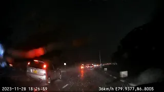 Rainy day in Sri Lanka   with thundering recorded by dash camera 70mai camera night vision color vid