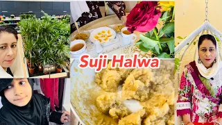 A Pakistani Mom Daily Routine In UK || Come With Me Buy Vegetable Plants || How To Make Suji Halwa,