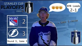 Tampa Bay Lightning Fan REACTS to Round 3, Game 3 vs. Rangers | 2022 Stanley Cup Playoffs