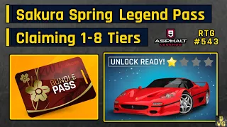 Asphalt 9 | Sakura Spring Legend Pass - CLAIMING Tiers 1-8 Rewards | RTG #543