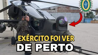 Oficiais do Exército foram ver de perto o helicóptero de ataque A-129 Italiano