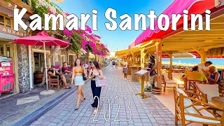 Kamari Santorini, Beach, walking tour 4k, 2023