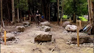 Boulder Footings for the Cabin Foundation- Ep13- Outsider Log Cabin