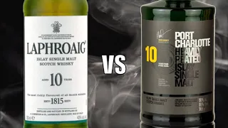 Laphroaig 10 vs Port Charolotte 10 Islay Single Malt Scotch Whisky