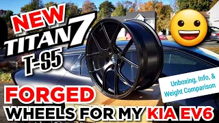 New Titan 7 T-S5 FORGED Wheels for my Kia EV6! 😀 Unboxing, Info, & Weight Comparison