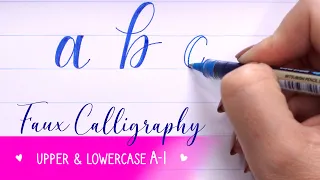 FAUX CALLIGRAPHY alphabet - a-i ✍️ Part 2 of 4