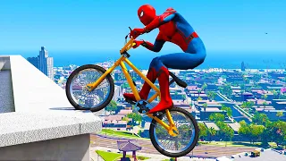 GTA 5 Spiderman Epic Jumps #45 - Spider-Man Stunt & Fails, Gameplay