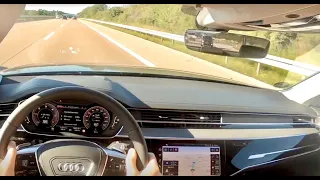 2020 Audi A8 50tdi Autobahn POV Fuel consumption Test