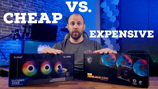 CHEAP VS. EXPENSIVE AIO SHOOTOUT.  WHICH ONE WINS? (PC Cooler 360mm and MSI MPG K360)