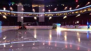 Rogers Arena ice flood, in time lapse