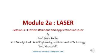 LASERS Session 3 (Einstein Relations and Applications of Laser) noise reduced