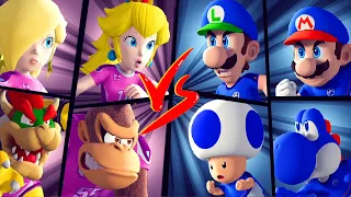 Mario Strikers: Battle League - Team Peach Vs Team  Luigi (Hard CPU) Gameplay