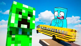 Coches vs Creeper GIGANTE en Minecraft!