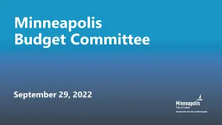 September 29, 2022 Budget Committee