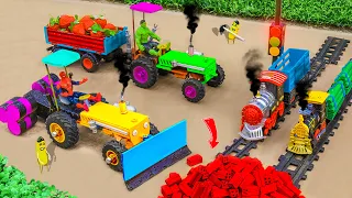 Diy tractor making traffic light science project | Heavy truck carrying strawberry | @sanocreator