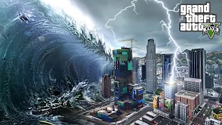 MEGA TSUNAMI DESTROYS LOS SANTOS - GTA 5 END OF LOS SANTOS MOD