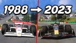 Every Lap, the F1 car gets NEWER (1988 - 2023)