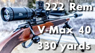 222 Remington, V-Max 40 grain, 330 yard group