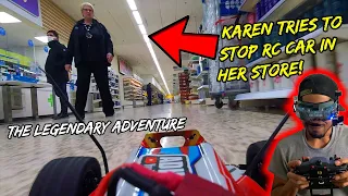 Crazy Lady Tries to Stop FPV RC Car In N Out Troll Prank!!!