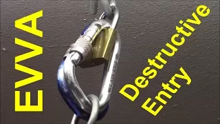 (picking 316) FUN - Taunting an EVVA brass padlock: unusual destructive opening of the padlock