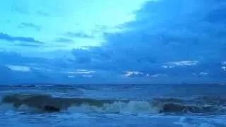 Waves in the evening (7PM) only the sound of waves, no music. Jomtien Beach, Thailand.