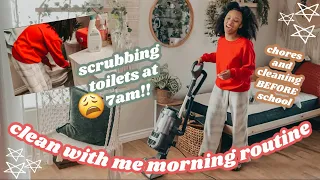 7AM clean with me morning routine BEFORE SCHOOL | just jordyn