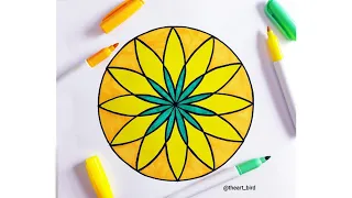 Mandala art  ll geometric pattern ll Easy & quick ll mandala drawing