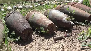 Уничтожение неразорвавшихся боеприпасов в ходе гуманитарного разминирования в Нагорном Карабахе