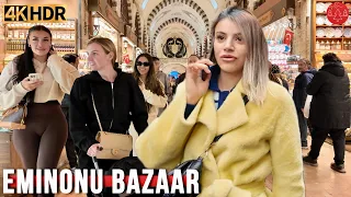 Istanbul Turkey Eminonu Bazaar,Sirkeci,Spice Bazaar Walking Tour |4K