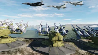 SA-3 Tomahawk Strike Defending Vs F-15E, Su-34, B-52, B-1B, Tu-22M3 Bombing - DCS World