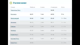 Розклад двоповерхового поїзда Skoda (Деражня-Київ) (Київ-Деражня)