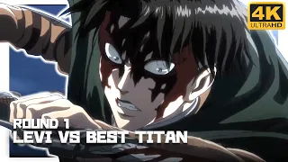 Levi vs Beast Titan [4k 60 fps] (Round 1 Dub)
