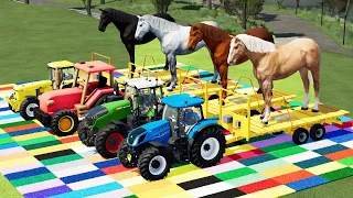 Tractor Of Colors! Horse Transporting with Tractor- Farming Simulator 22