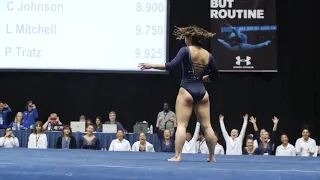 Katelyn Ohashi's floor exercise with Dunk Contest reactions