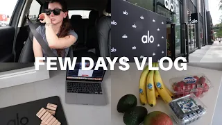 FEW DAYS VLOG: alo yoga in boston, opening up, grocery shopping, hauls, apartment updates & more!