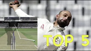 TOP 5 NATHAN LYON BALLS - (Crazy Spin)