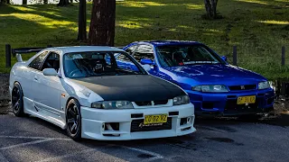 POV drive with my friends 400HP R33 Skyline Big Flames!