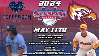 2024 CACC Baseball Tournament Championship Game 1: N#1 Post University vs. S#1 Jefferson University