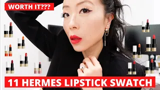 Hermes Lipstick Collection Swatches Try On | Hermes lipstick worth it?