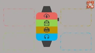 Creative 4 stages Apple watch PPT design, PPT element graphic PNG,jpg clipart, DIY PPT 054