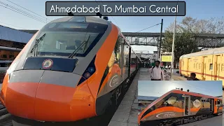 09404 Ahmedabad to Mumbai Central Inaugural Journey | Safforn Orange Vande Bharat Express